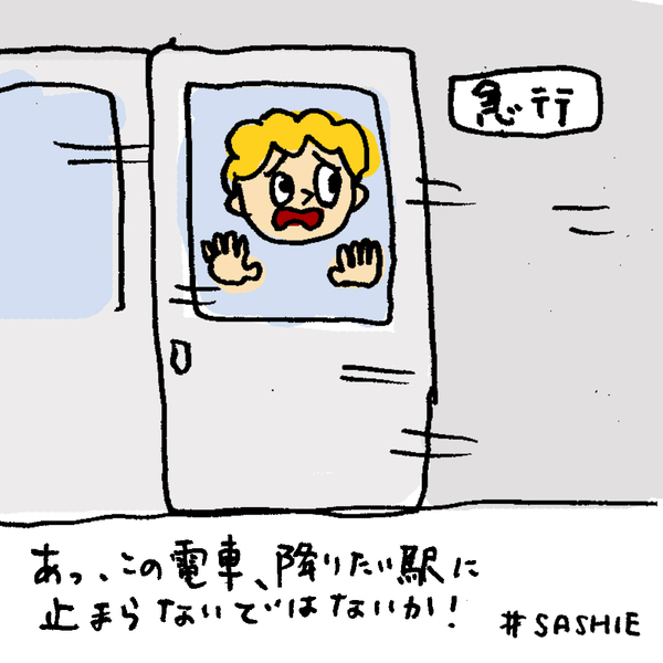 あ、この電車、降りたい駅に止まらないではないか！